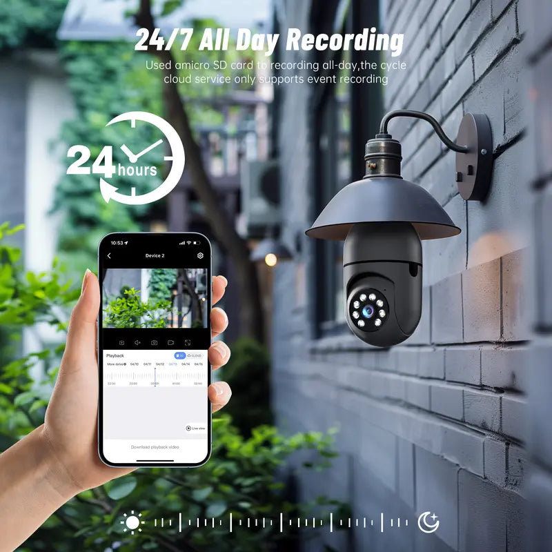 Wireless Outdoor Security Camera, Motion Detection, Two-Way Talk, Night Vision, Alexa Compatible