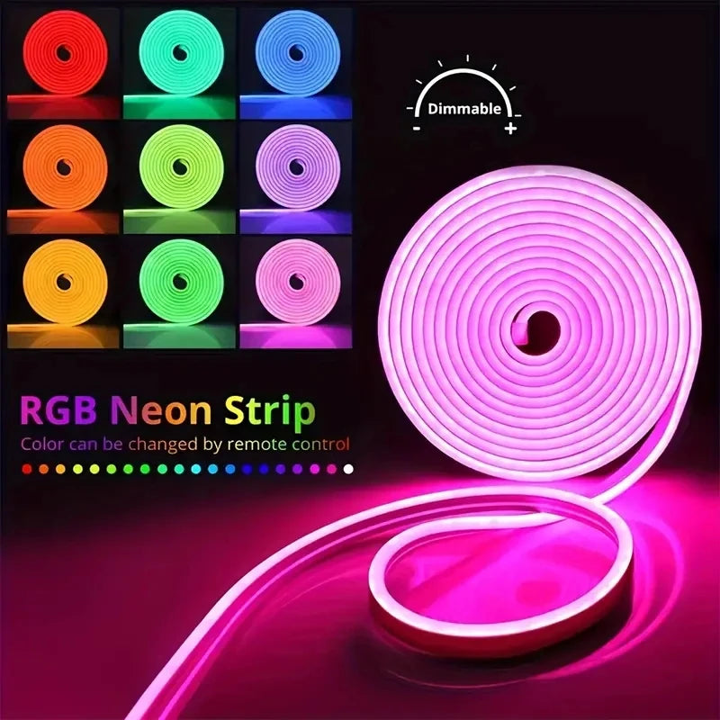 Tuya Smart Life Wifi LED Neon Light Strip 5V LED Strip RGB Neon Sign Tape Work with Alexa for TV Home Neon Decor Lighting